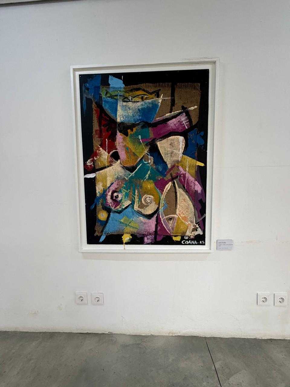 Casal Pescador — Acrylic and jute on canvas by Coana, 2025
