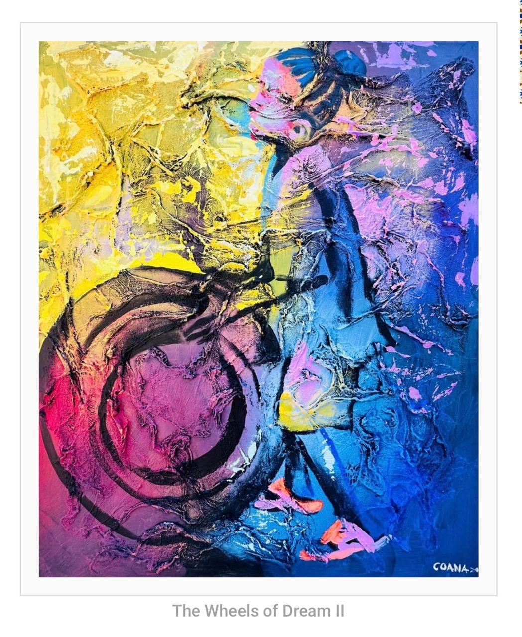 The Wheels of Dream II — Mixed media on canvas by Coana, 2024