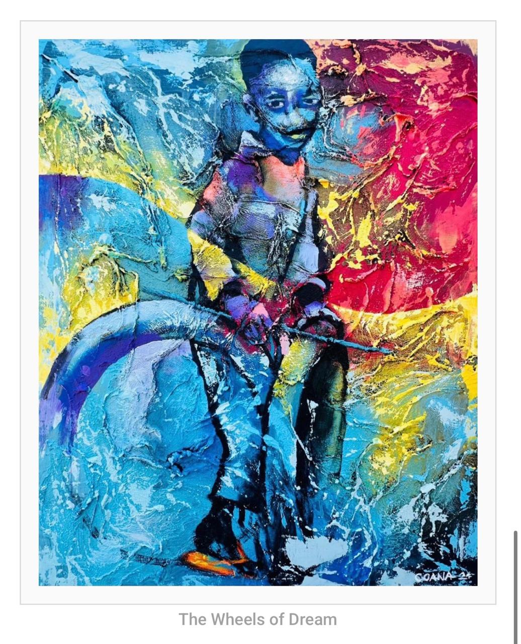 The Wheels of Dream — Mixed media on canvas by Coana, 2024