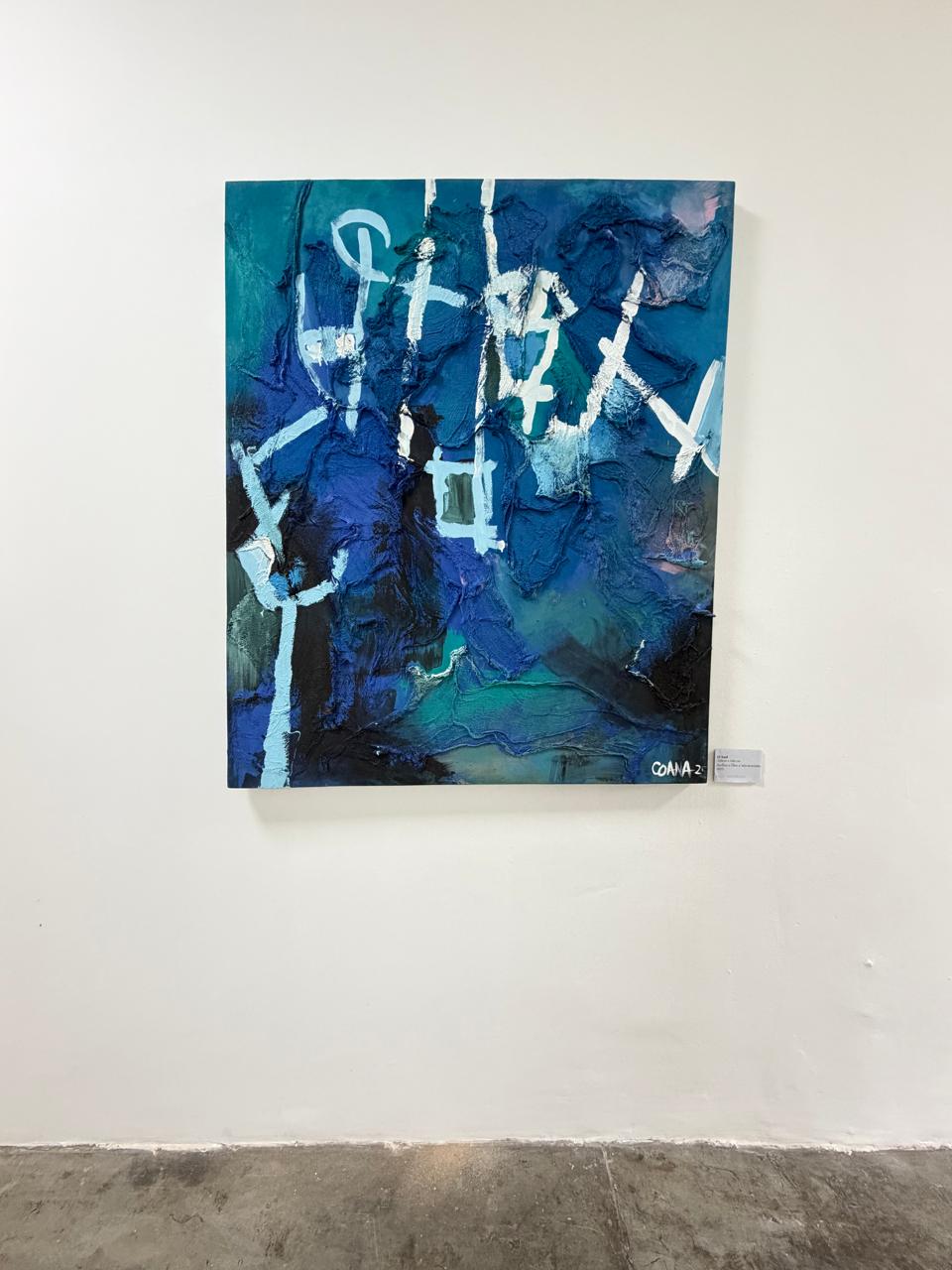 Águas Profundas — Acrylic and textile on canvas by Coana, 2025